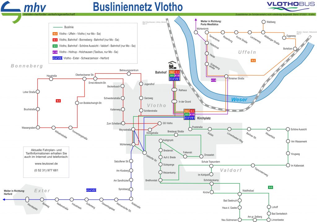 Ansicht des Busliniennetz Vlotho Ansicht des Busliniennetz Vlotho